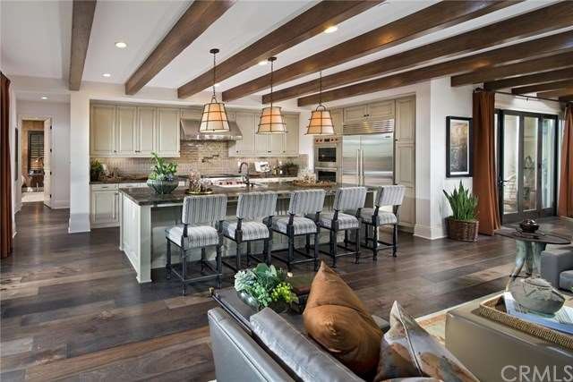 Beautiful spacious kitchen with high-beamed ceilin