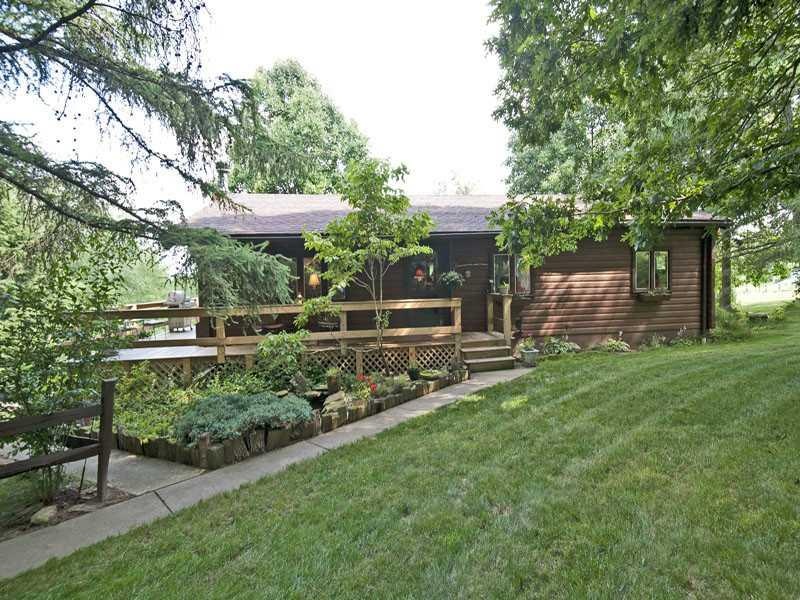 Exterior Front. True Log Home!