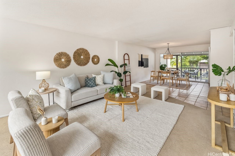 View of the living room from the unit door