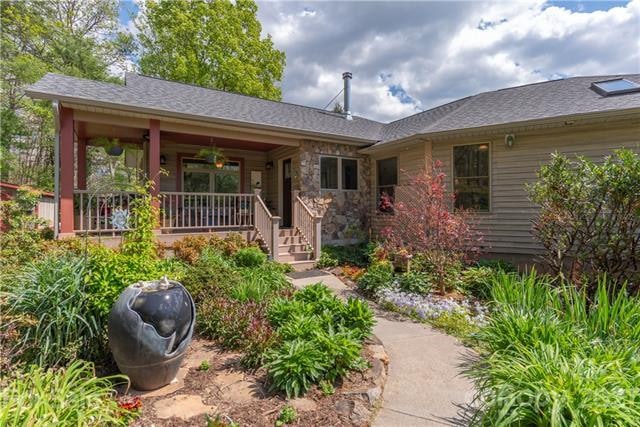 Beautifully landscaped front entrance.