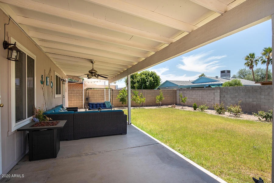 Patio stretches across house