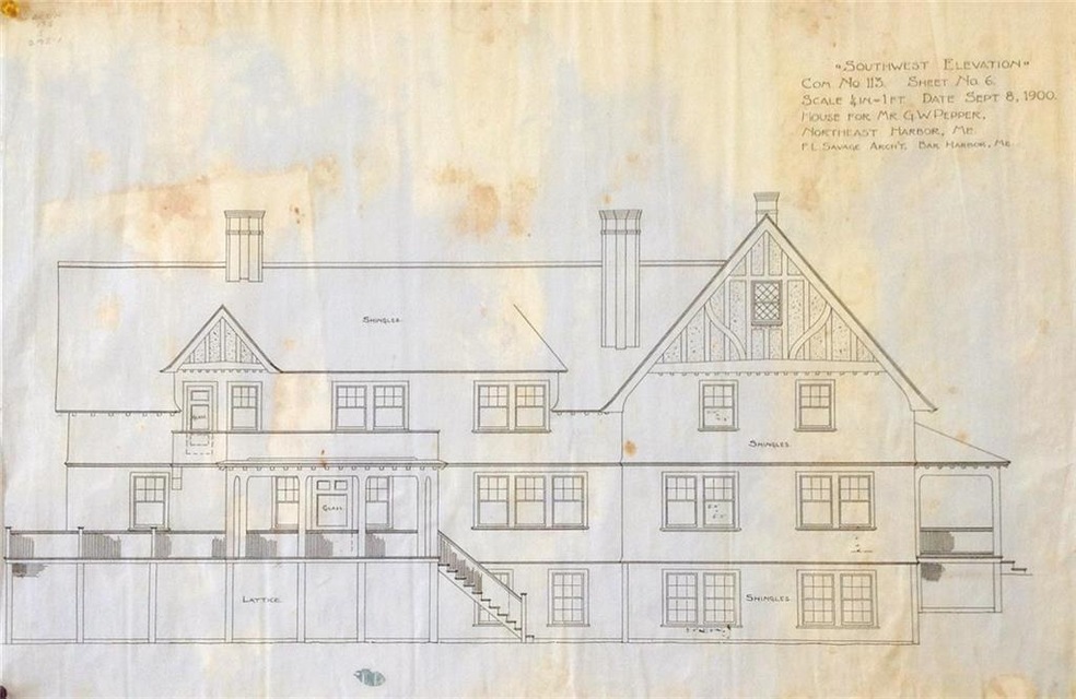 SAVAGE PLAN SOUTHWEST ELEVATION