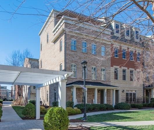 Brick front elevation, covered front porch, end un