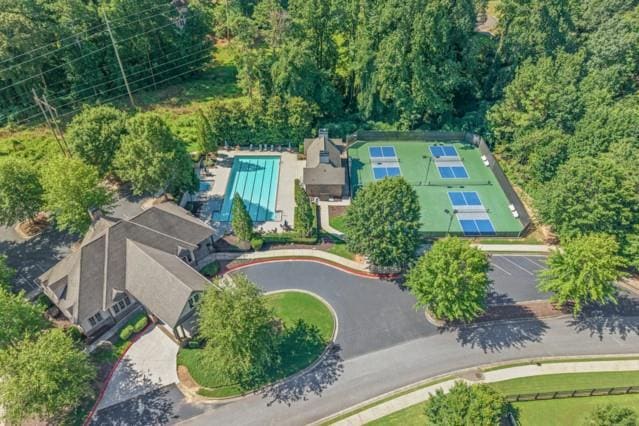 Bird's eye view of a pool
