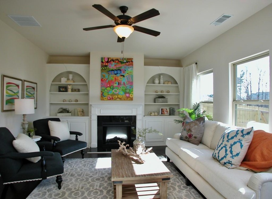Above photo features upgrades built in shelves