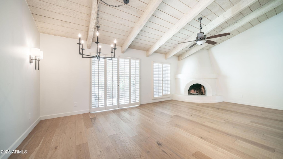 Great Room with beamed ceiling