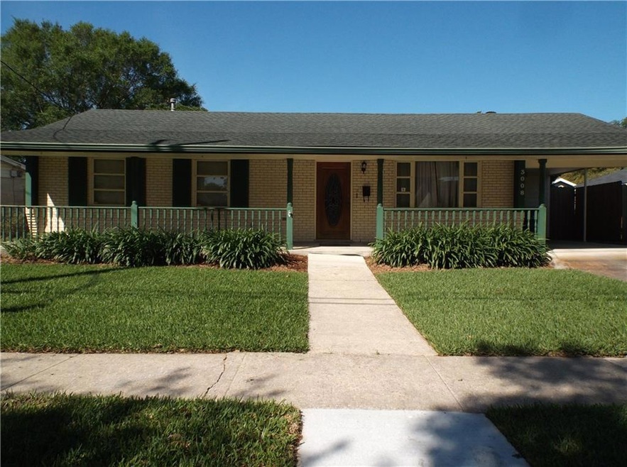 Front view with porch