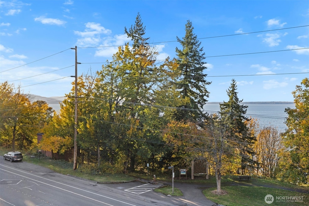 The views take in Boulevard Park and the bay (when more leaves fall off the trees)  from the upper deck off the living room.