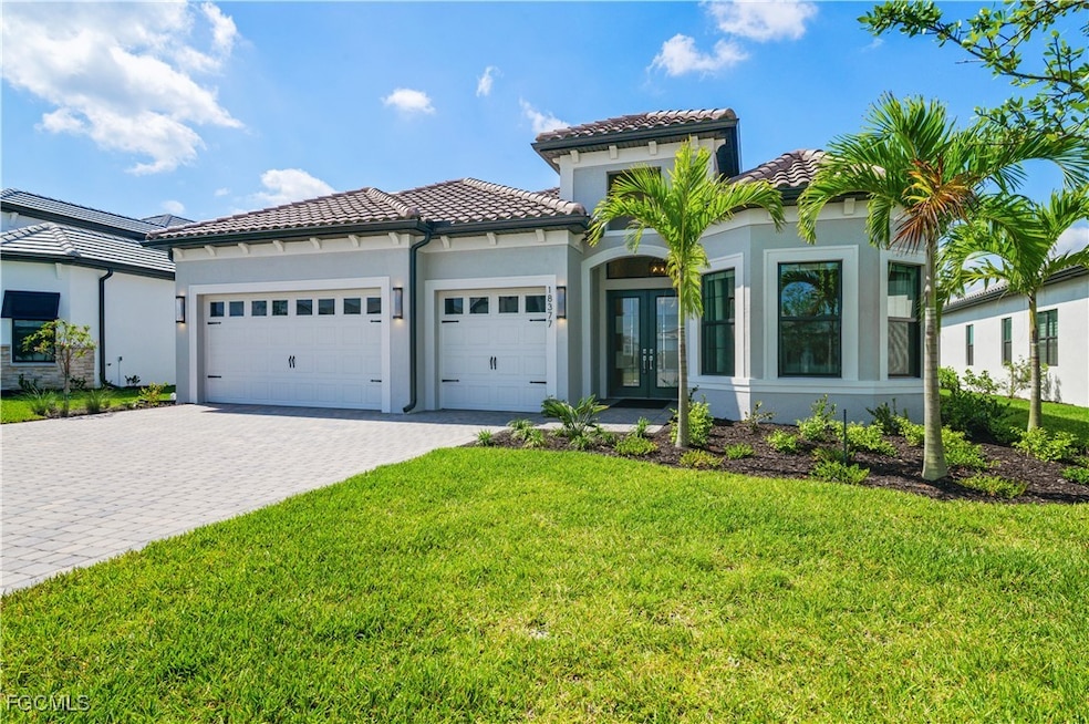 Mediterranean / spanish house with french doors, a