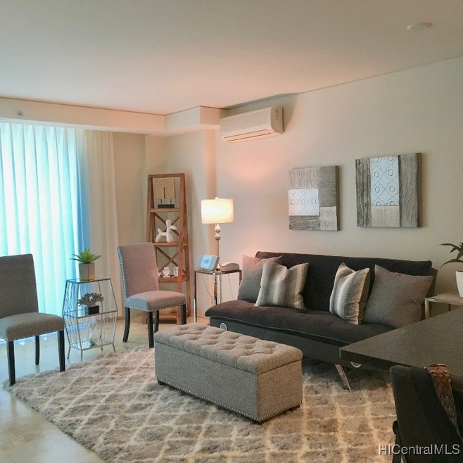 Split AC system in living room.