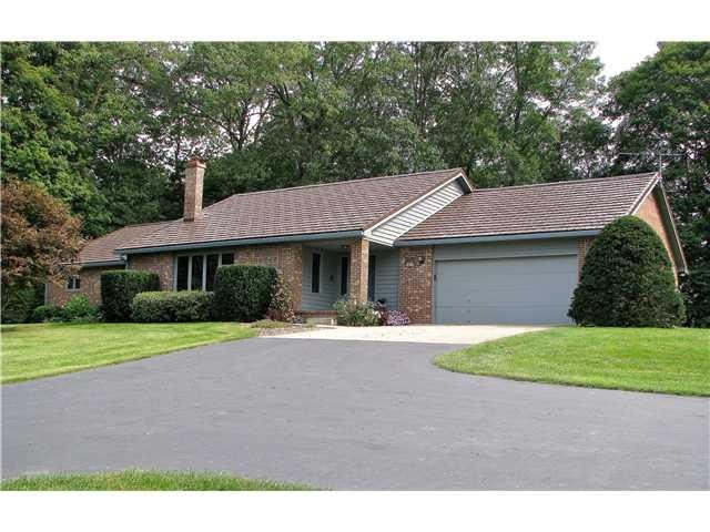 Exterior Front. All brick ranch home with full basement and oversized 3.5 car garage.