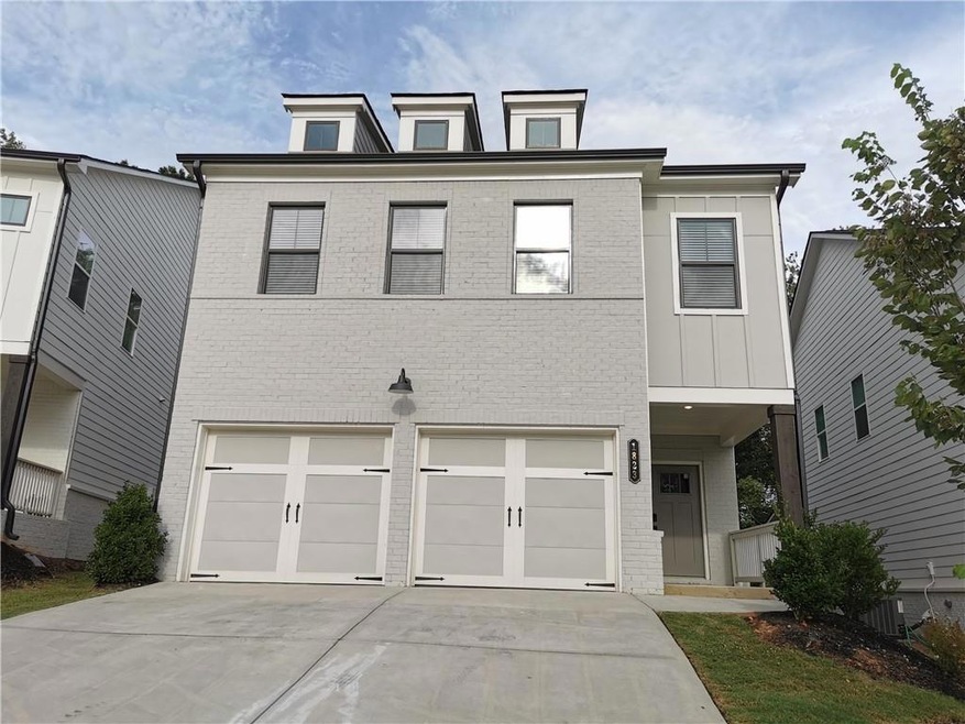 View of front of home with a garage