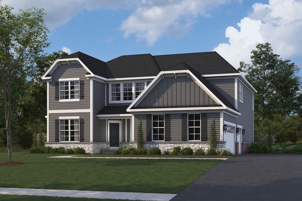 Sutcliff Elevation English Country with Side Load Garage