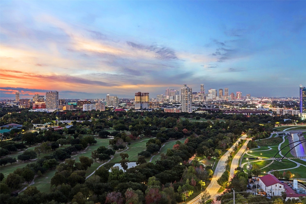 Spectacular Northern views of Hermann Park and the