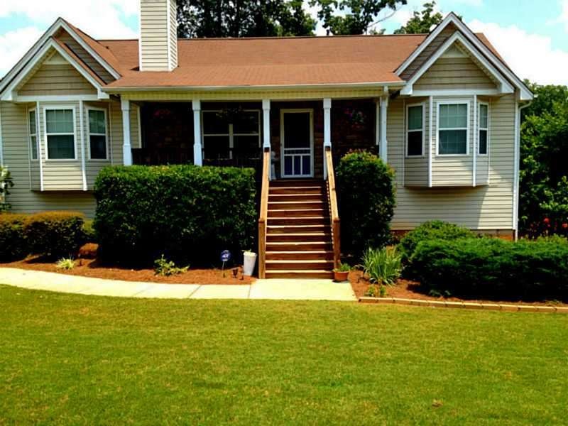 Exterior Front. House with spring colors.
