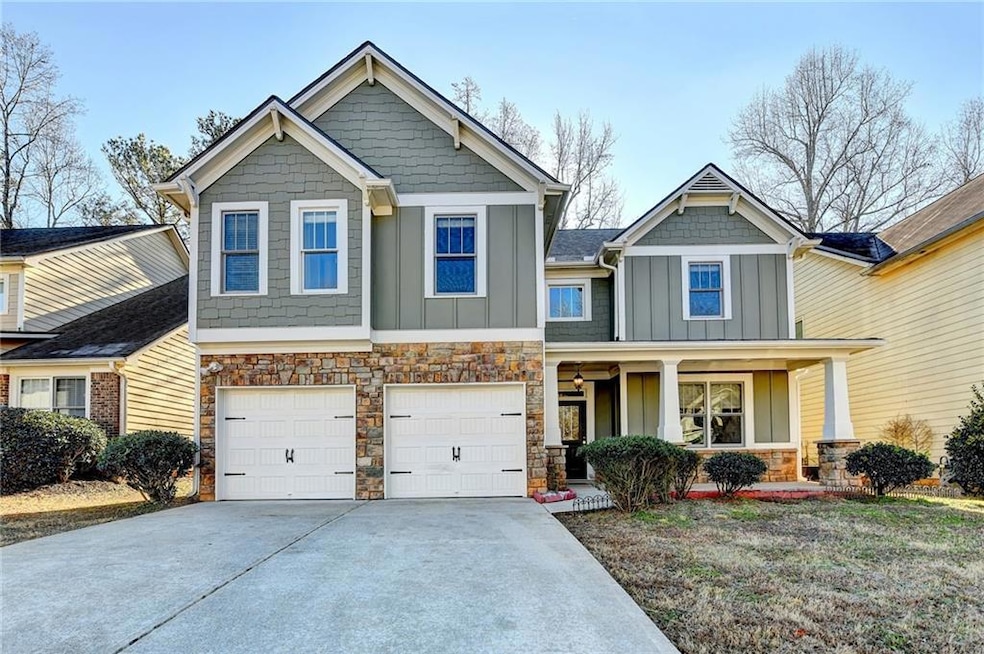 Craftsman inspired home with a garage