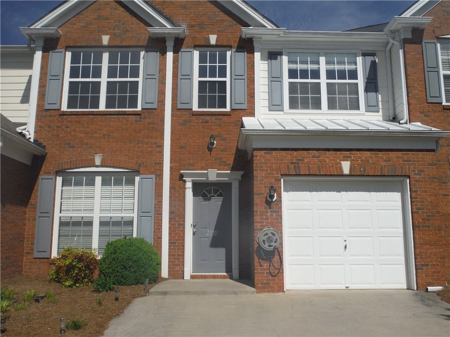Front view of townhome