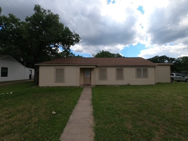 View of front of home with a front yard