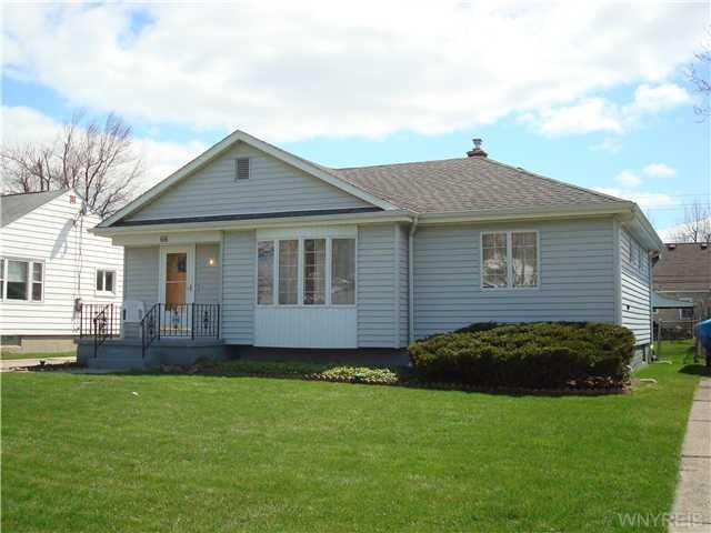 Exterior Front. Vinyl siding offers low maintenanc
