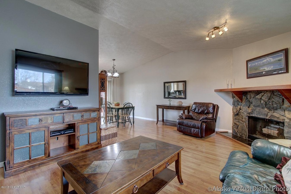 Open living and dining room