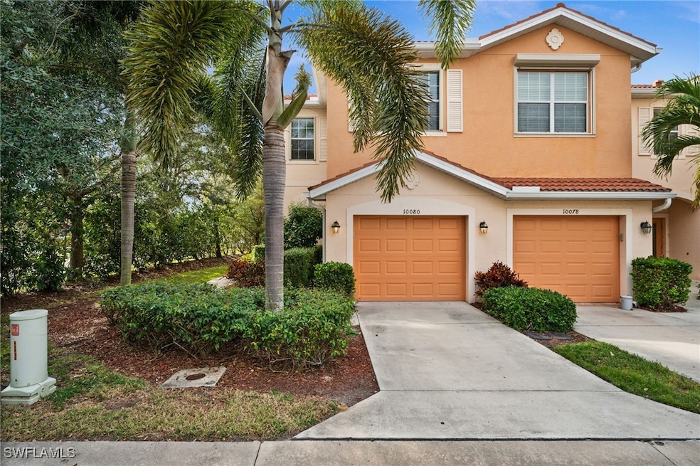 View of front of home with a garage