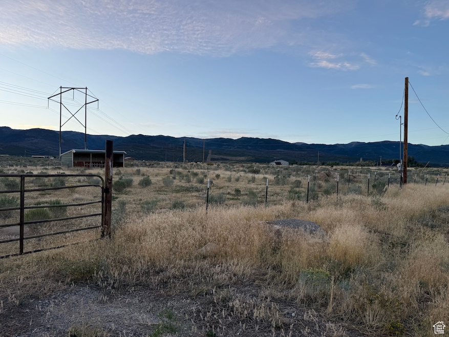 View of mountain background with rural landscape