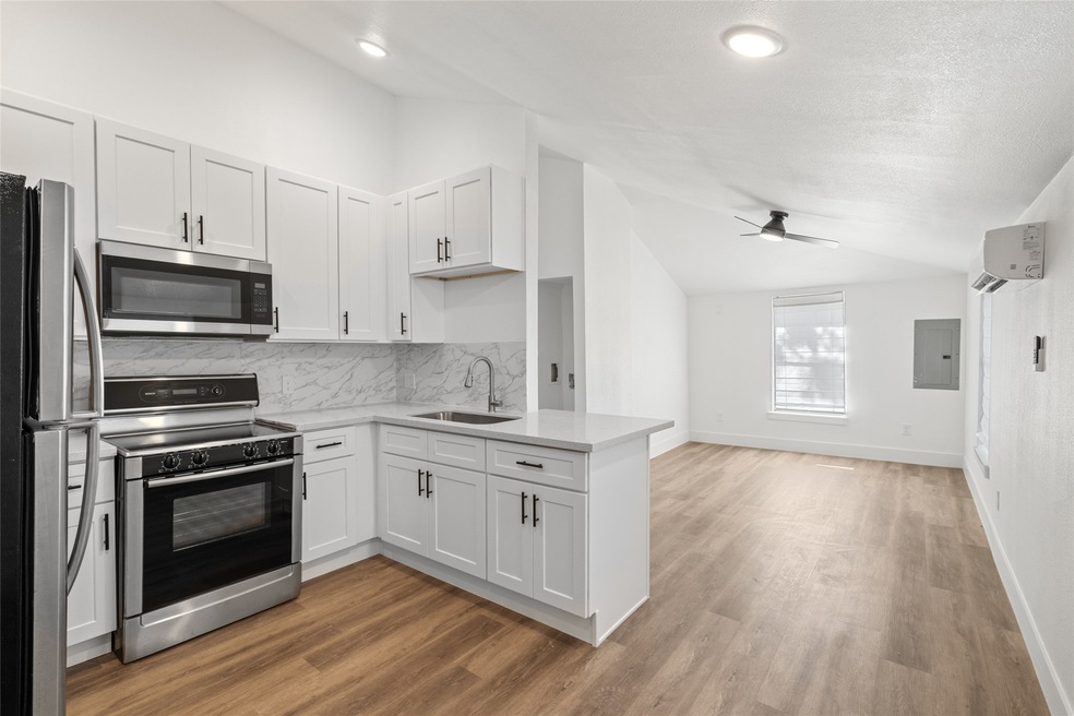 Kitchen open to living area