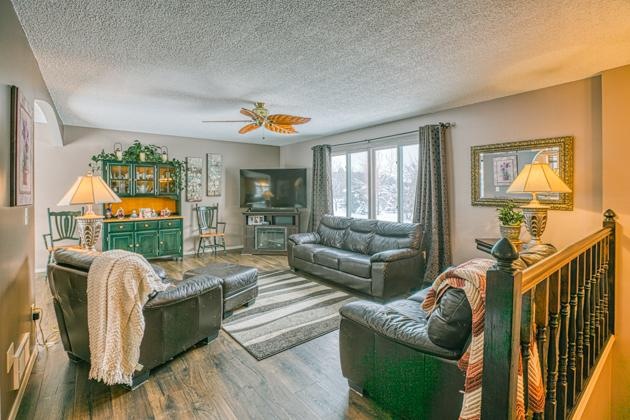 Updated wood laminate flooring in upper level.  Sp