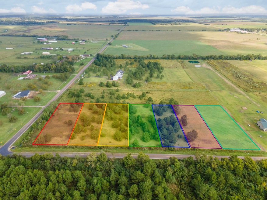 Red corner lot 1- 1.2ac
Orange- lot 2- 1 acre
Yell