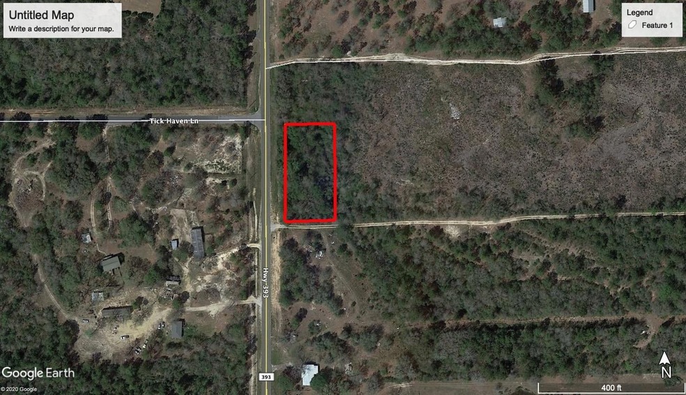 0.81 AC Hwy 393 Aerial
