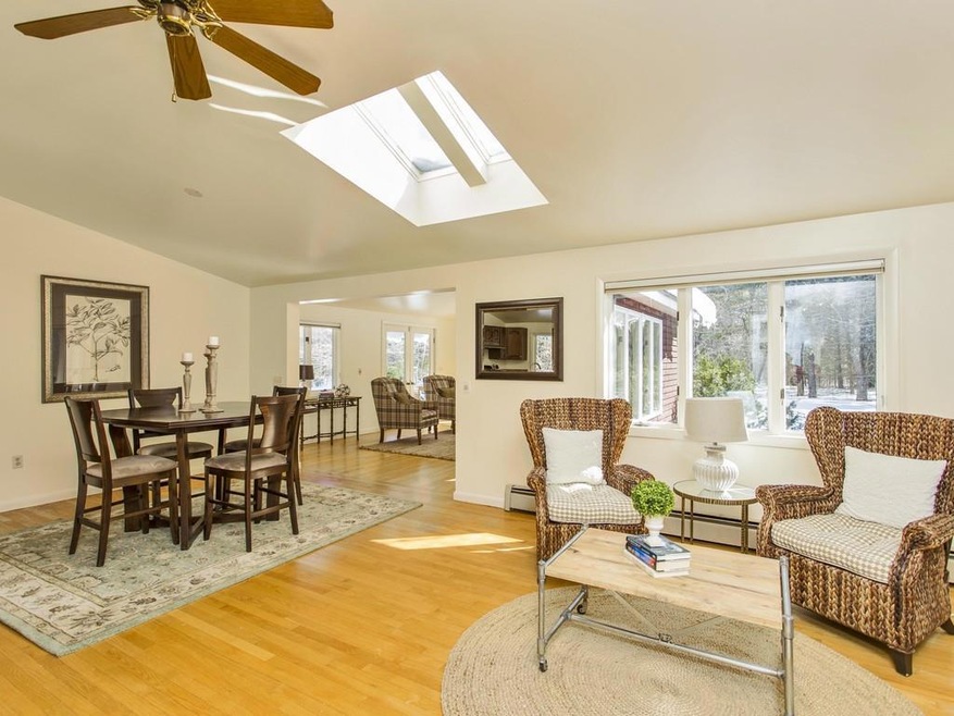 View from kitchen into den / dining...