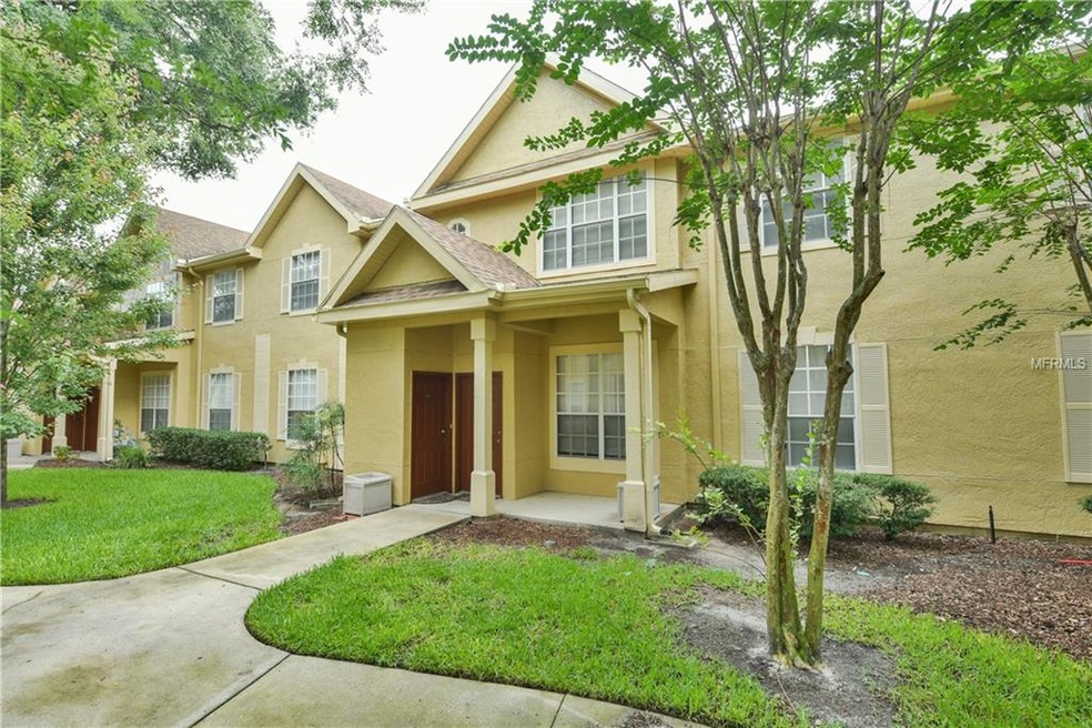 Front view with mature landscaping