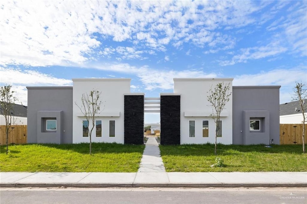 Contemporary home with a front yard