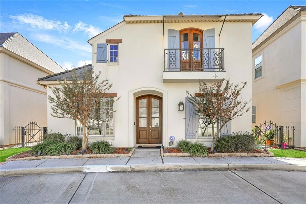 Two story well landscaped front