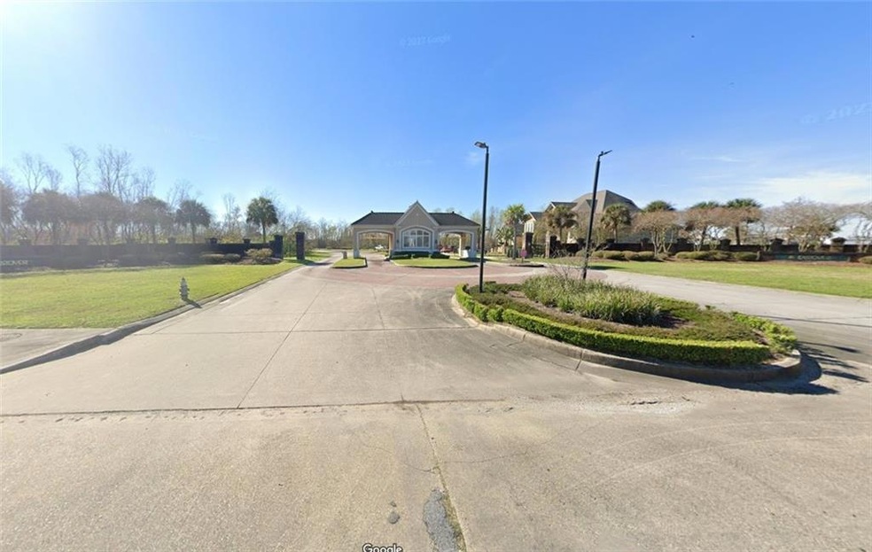 A vacant lot in a gated community