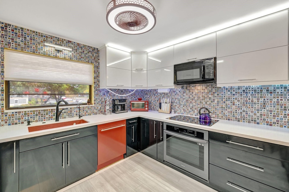 Custom cabinets and tile.