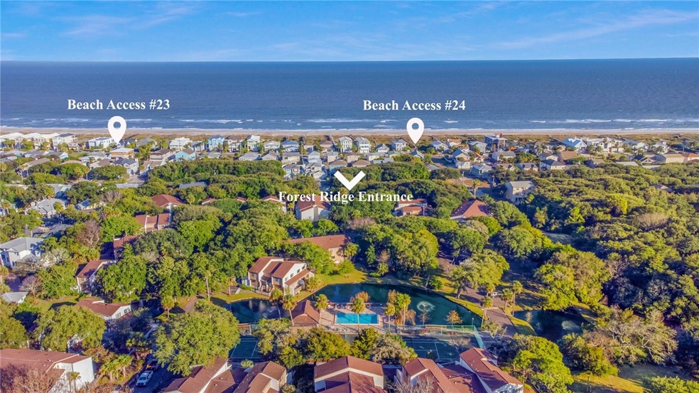 Ariel view of Forest Ridge entrance & beach access