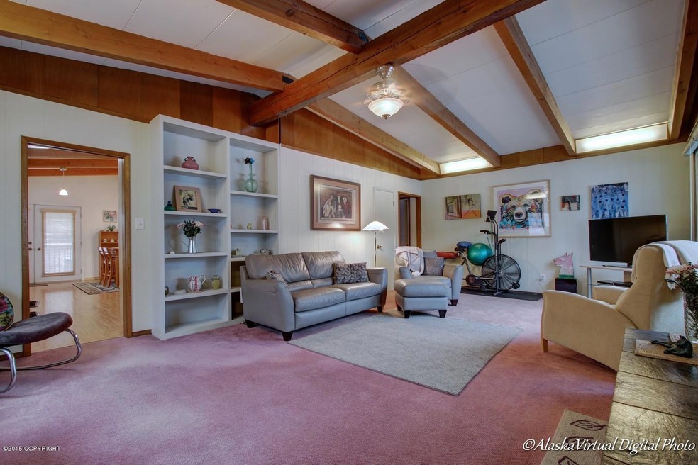 Living Room With Exposed Beams
