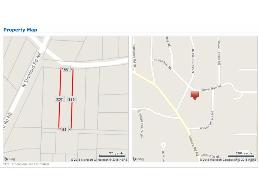 Lot outlined in red is 765 Stovall Blvd. Lot outli