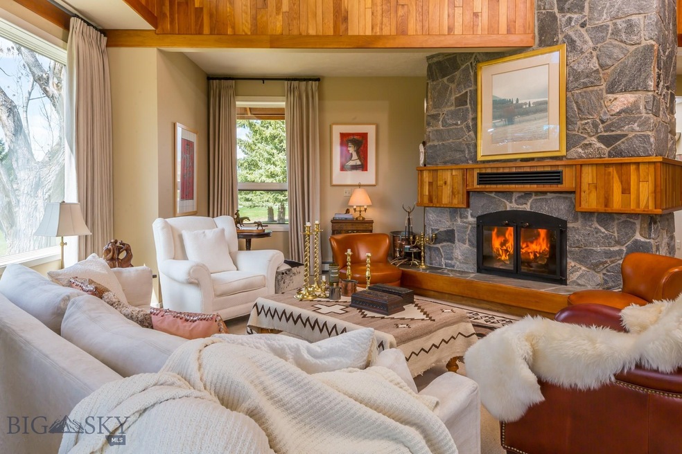 Great Room with amazing fireplace built with grani