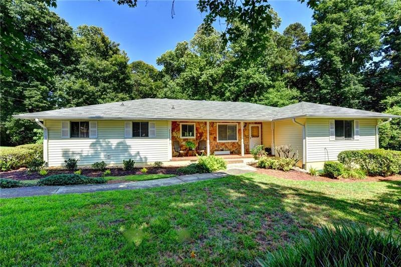 Front of home.  level walk, rocking chair front po