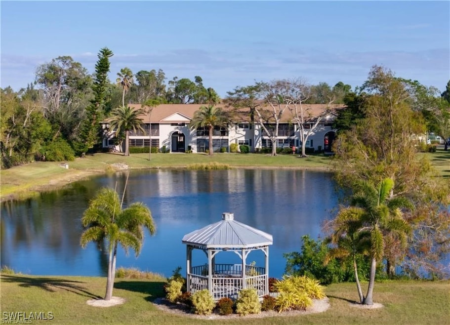 Water view with a gazebo