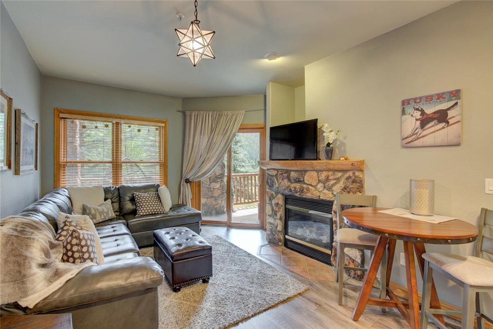 First floor living room with view of the ski slope