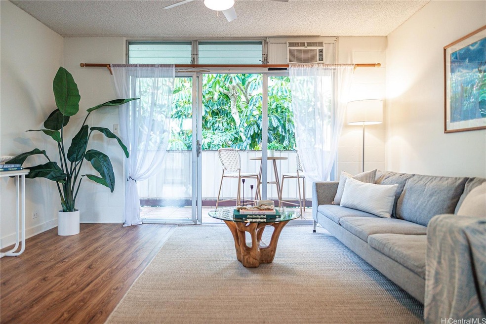 Bright and open living space with sliding door to 