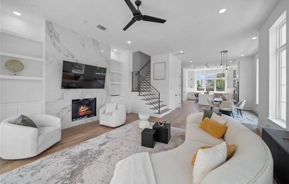 This beautiful living room with high ceilings and