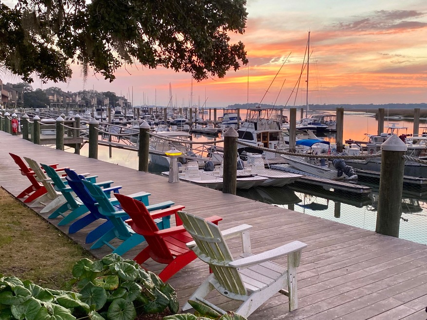 Beautiful Sunset over the boats