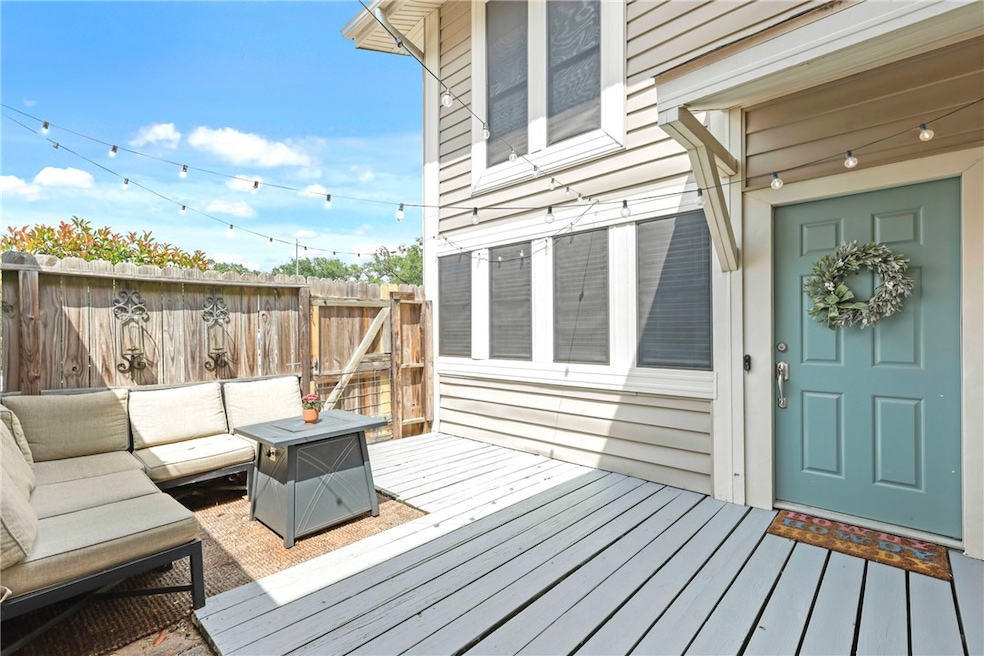Deck featuring fence and an outdoor hangout area