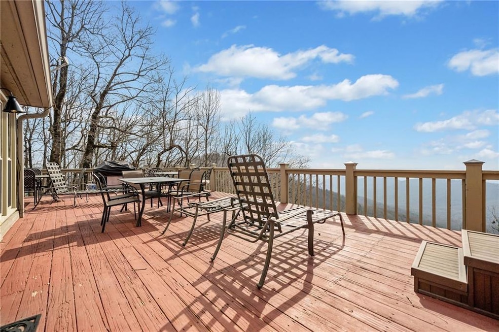 Wooden deck with outdoor dining area