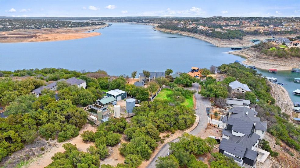 Aerial view of residential area with a nearby body of water