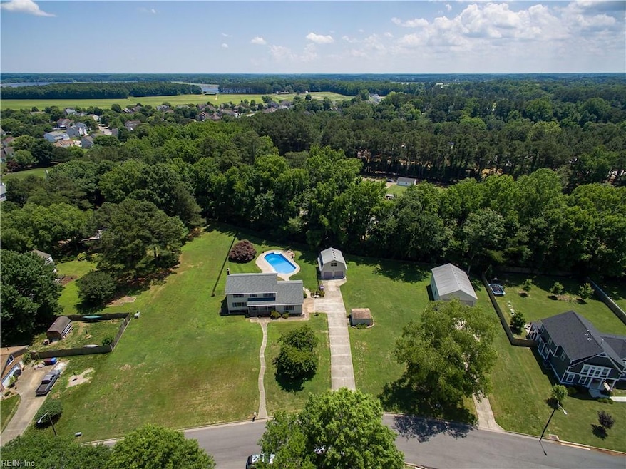Ariel with pool, 3 garages, shed and two large dri